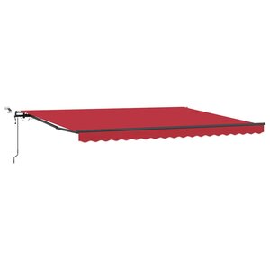 vidaXL Auvent Rétractable avec Rouge 450 × 350 cm tissu