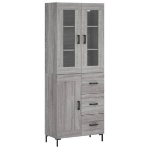 vidaXL Buffet haut Sonoma gris 69 5x34x180 cm Bois d'ingénierie