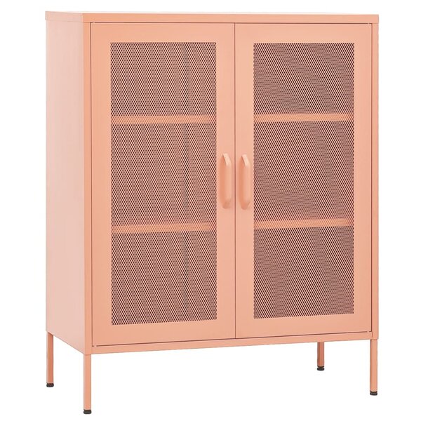vidaXL Armoire de rangement Rose 80x35x101 5 cm Acier