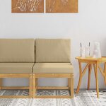 vidaXL Ensemble de canapés d'extérieur Blanc et Beige 59 x 63 x 73 cm