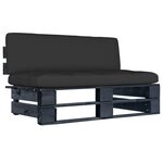 vidaXL Canapé central palette de jardin noir bois de pin imprégné