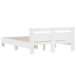 vidaXL Cadre de lit avec tête de lit blanc 150x200cm bois d'ingénierie