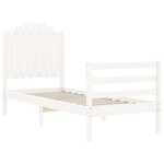 vidaXL Cadre de lit sans matelas blanc bois massif
