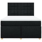vidaXL Sommier à lattes de lit avec matelas Noir 140x190 cm Tissu