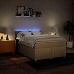 vidaXL Sommier à lattes de lit avec matelas Crème 140x200 cm Tissu