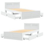 vidaXL Cadre de lit avec tête de lit sans matelas blanc 100x200 cm
