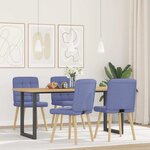 vidaXL Chaises à manger lot de 4 bleu jean tissu