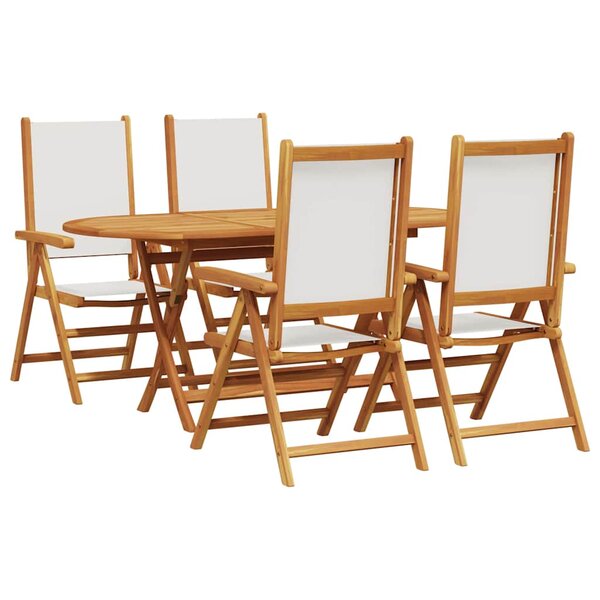 vidaXL Ensemble de salle à manger pour jardin 5 Pièces Blanc crème