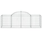 vidaXL Paniers à gabions arqués 18 Pièces 200x50x60/80 cm fer galvanisé