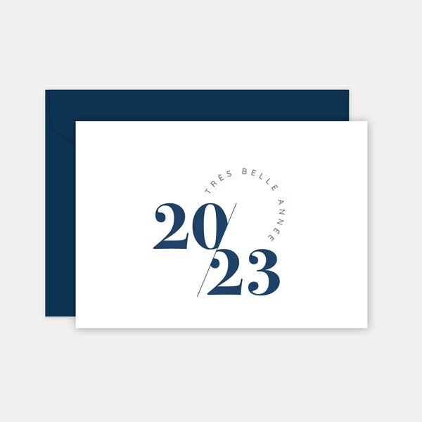 Lot de 25 cartes de voeux contemporaine marine