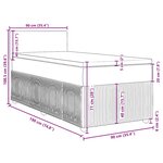 vidaXL Sommier à lattes de lit et matelas Gris clair 90x190 cm Velours