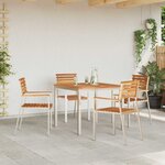 vidaXL Table à manger d'extérieur Marron Bois de teck solide