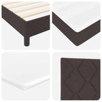 vidaXL Lit boxspring avec matelas Marron foncé 80 x 200 cm