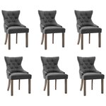 vidaXL Chaises à manger lot de 6 gris tissu