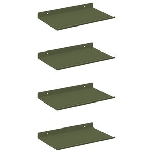 vidaXL Étagère flottante 4 Pièces Vert olive 30 x 18 x 2 5 cm Acier