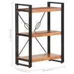 vidaXL Bibliothèque à 3 niveaux 60x30x80 cm Bois d'acacia massif
