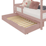 Tiroir de lit 90 x 200 avec sommier BUDDY - rose pastel