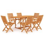 vidaXL Ensemble à manger de jardin 7 Pièces Bois de teck massif