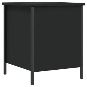 vidaXL Banc de rangement noir 40x42 5x50 cm bois d'ingénierie