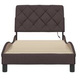 vidaXL Cadre de lit avec LED sans matelas marron foncé 80x200 cm tissu