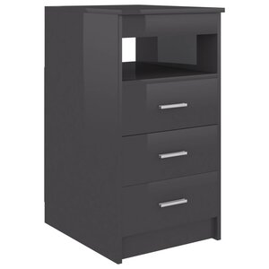 vidaXL Armoire à tiroirs Gris brillant 40x50x76 cm Bois d'ingénierie