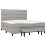 vidaXL Sommier à lattes de lit avec matelas Gris clair 180x200cm Tissu