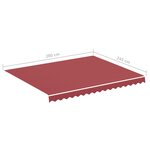 vidaXL Tissu de remplacement pour auvent Bordeaux rouge 3x2 5 m