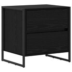 vidaXL Table de chevet avec tiroir 2 Pièces Chêne noir 50 x 39 5 x 50 cm