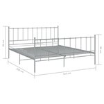 vidaXL Cadre de lit sans matelas gris métal 160x200 cm
