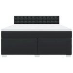 vidaXL Sommier à lattes de lit avec matelas Noir 180x200 cm Similicuir