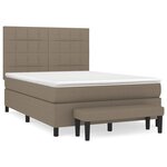 vidaXL Sommier à lattes de lit avec matelas Taupe 140x200 cm Tissu