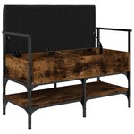 vidaXL Banc à chaussures chêne fumé 85 5x42x57 5 cm bois d'ingénierie