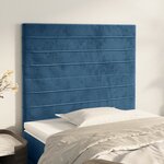 vidaXL Têtes de lit 2 Pièces Bleu foncé 80x5x78/88 cm Velours