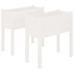 vidaXL Jardinières 2 Pièces Blanc 70x31x70 cm Bois de pin massif