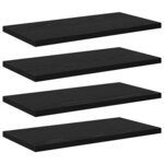 vidaXL Étagère à livres 4 Pièces Noir 40 x 20 x 1.5 cm Bois d'ingénierie