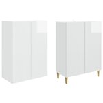vidaXL Ensemble de Meubles 2 Pièces Blanc brillant 66 x 34 5 x 90 cm