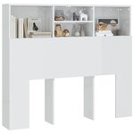 vidaXL Armoire de tête de lit Blanc brillant 120x19x103 5 cm