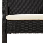 vidaXL Ensemble à dîner de jardin et coussins 7Pièces Noir Résine tressée