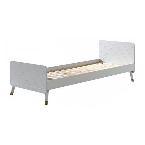 Lit Billy blanc satin 90x200cm