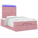 vidaXL Cadre de lit ottoman avec matelas rose 120x200 cm velours