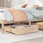 vidaXL Tiroirs sous le lit avec roulettes 2 Pièces 75x55x17 cm pin massif