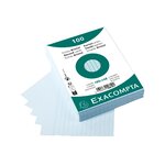 Paquet 100 Fiches Sous Film - Bristol Ligné Non Perforé 105x148mm - Bleu Ciel - X 20 - Exacompta