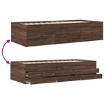vidaXL Lit de jour et tiroirs chêne marron 90x200cm bois d'ingénierie