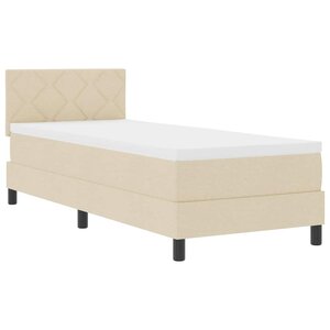 vidaXL Lit à ressorts avec matelas Crème 80 x 200 cm tissu