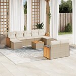 vidaXL Salon de jardin avec coussins 10 Pièces beige résine tressée