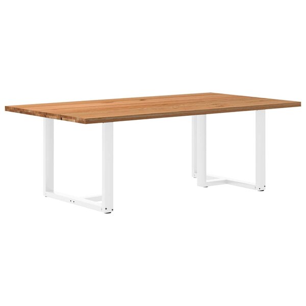 vidaXL Table à manger marron clair bois de chêne massif rectangulaire