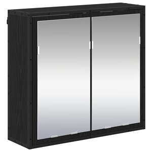 vidaXL Armoire Miroir de Salle de Bain Chêne noir 65 x 20 x 60 cm
