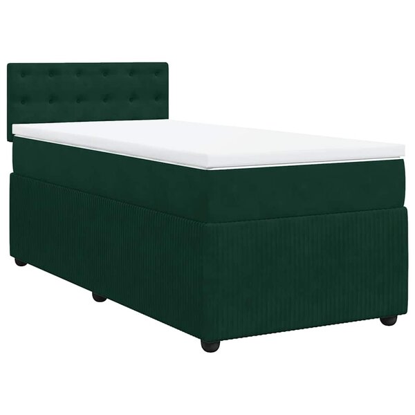 vidaXL Sommier à lattes de lit avec matelas Vert foncé 90x200 cm