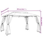 vidaXL Tonnelle avec double toit et parois en filet taupe acier