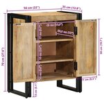 vidaXL Meuble à Chaussures avec étagère Noir Bois de manguier massif